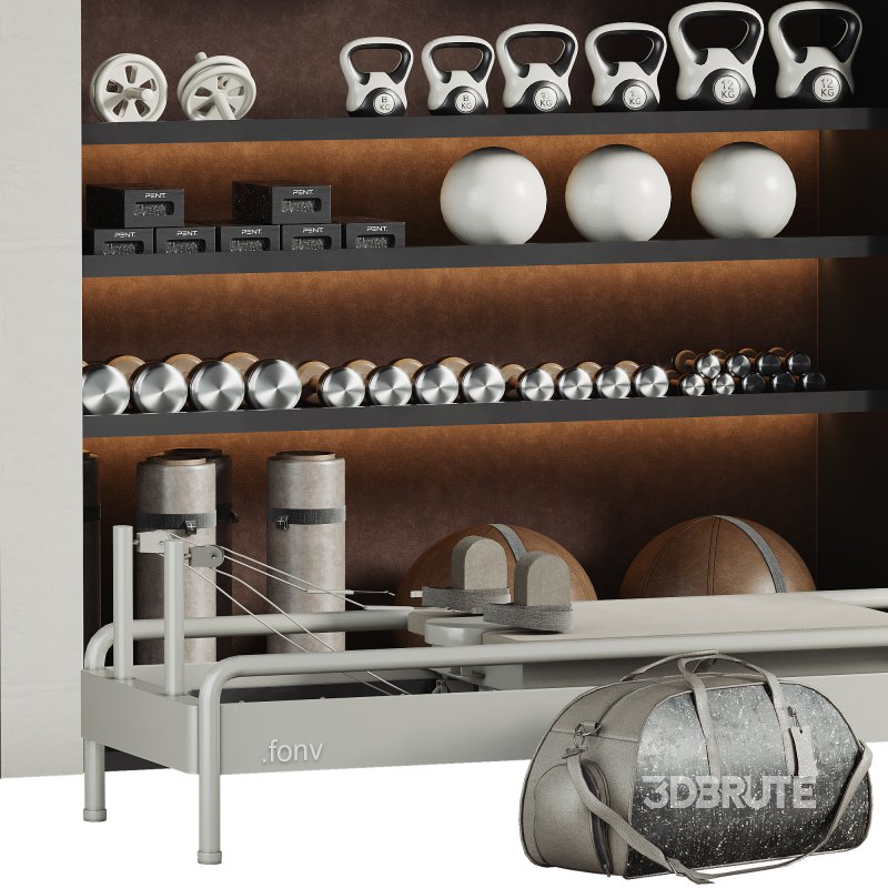 A Rack with gym equipment 01 Image 4