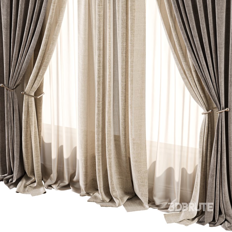 Linen and Sheer Curtain Set 69 Image 3
