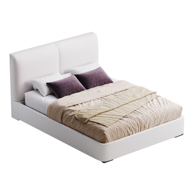 Rectangle Solid Color Storage Panel Bed Image 3
