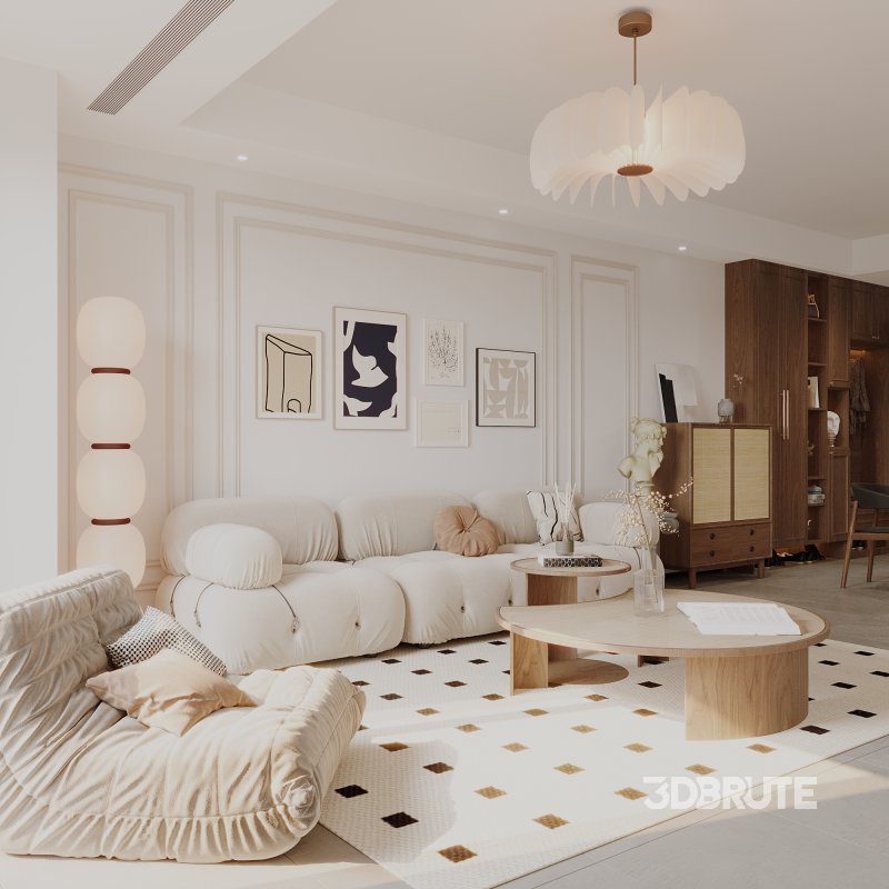 Wabi-sabi style living and dining room Image 3