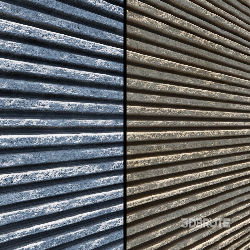 Ribbed Concrete wall 01- Seamless Image 5