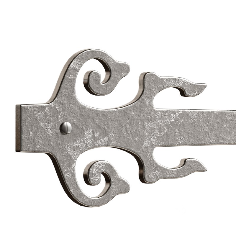 Black Wrought Iron Garage Door Decorative Hardware Poseidon Trident Design 12 in Rust Resistant Dummy Strap Hinge with Mounting Hardware Image 14