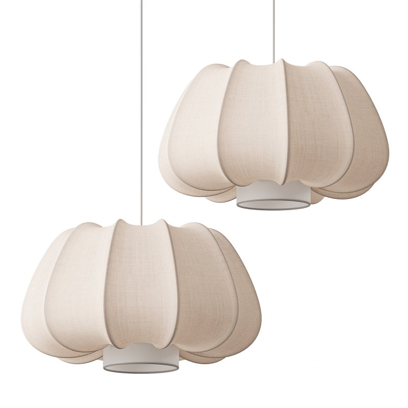 Traditional Japanese Fabric Pendant Light Image 5