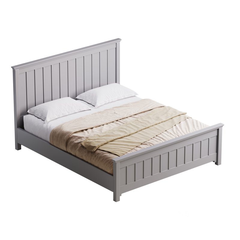 Solid Color Wood Bed Image 4