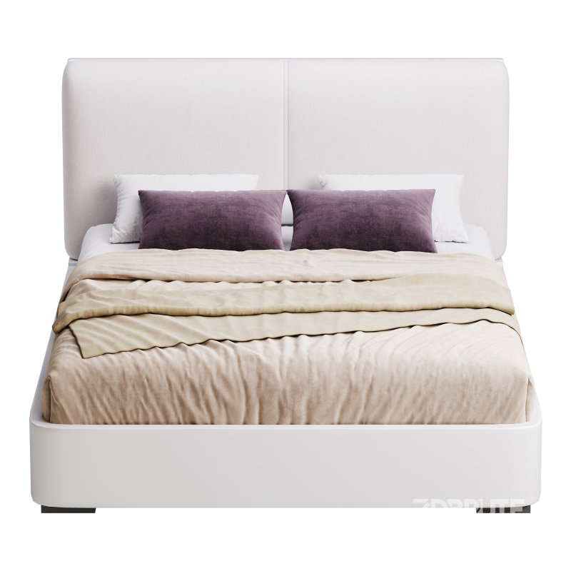 Rectangle Solid Color Storage Panel Bed Image 4
