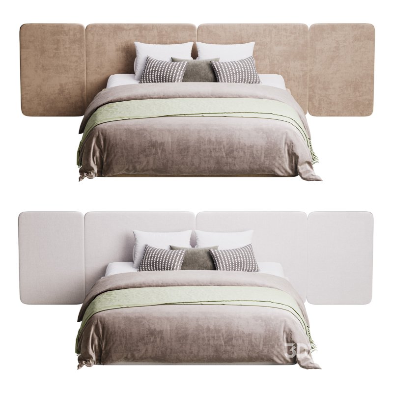 Natural Finish Fabric Pallet Bed Image 3