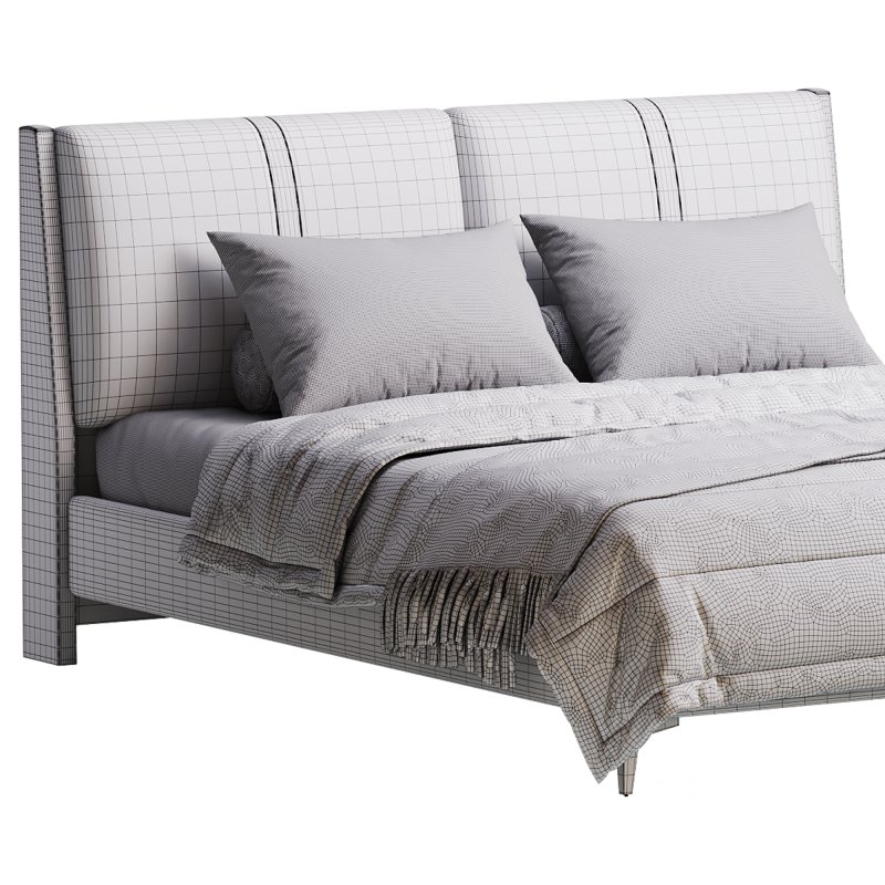 Modern Light Wood Pine Upholstered Headboard Bed Image 15