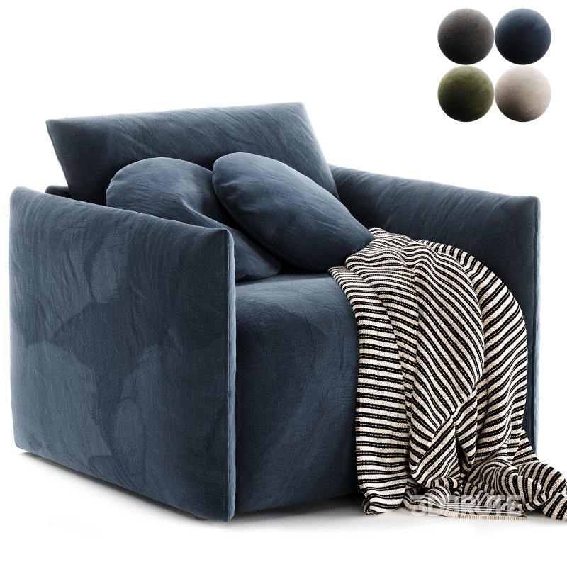 Montina Facto Blue Armchair Bed Image 1