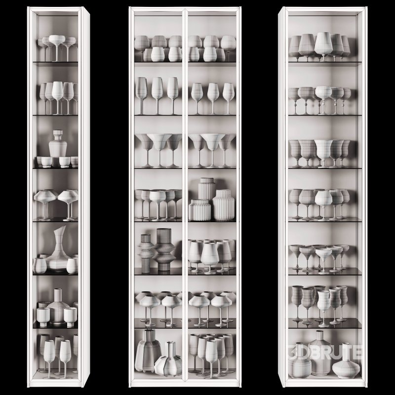 Luxury Glassware Cabinet Set 01 Image 6