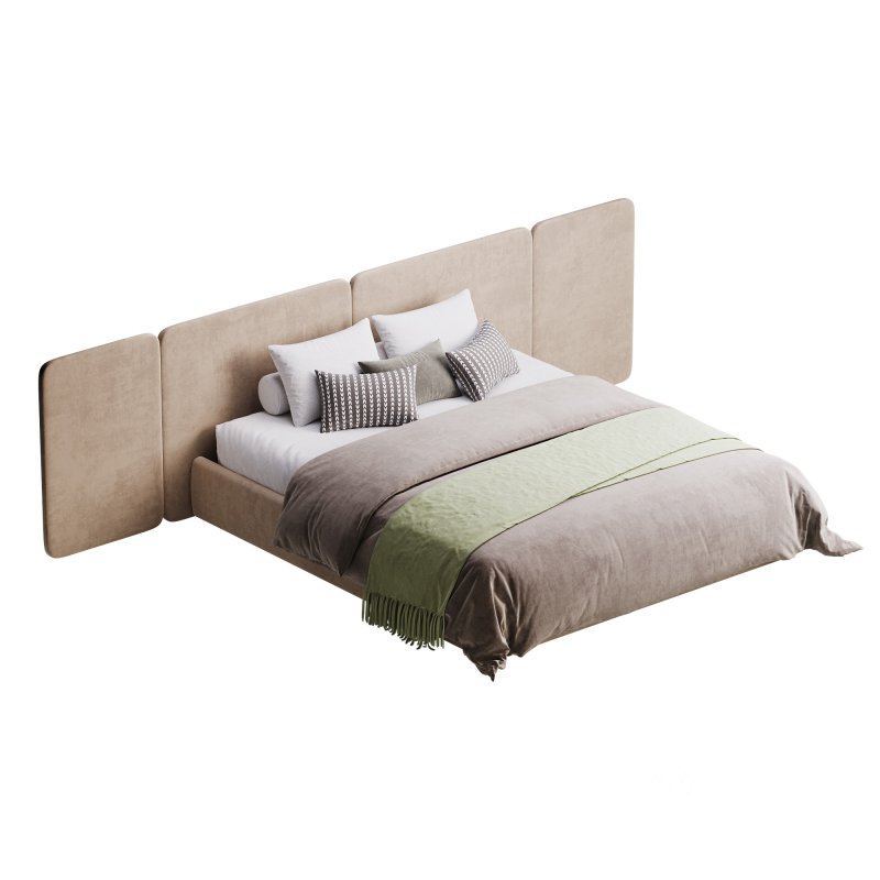 Natural Finish Fabric Pallet Bed Image 9