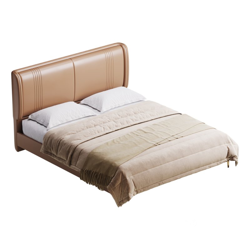 Contemporary White Pine Wooden Standard Bed Image 5