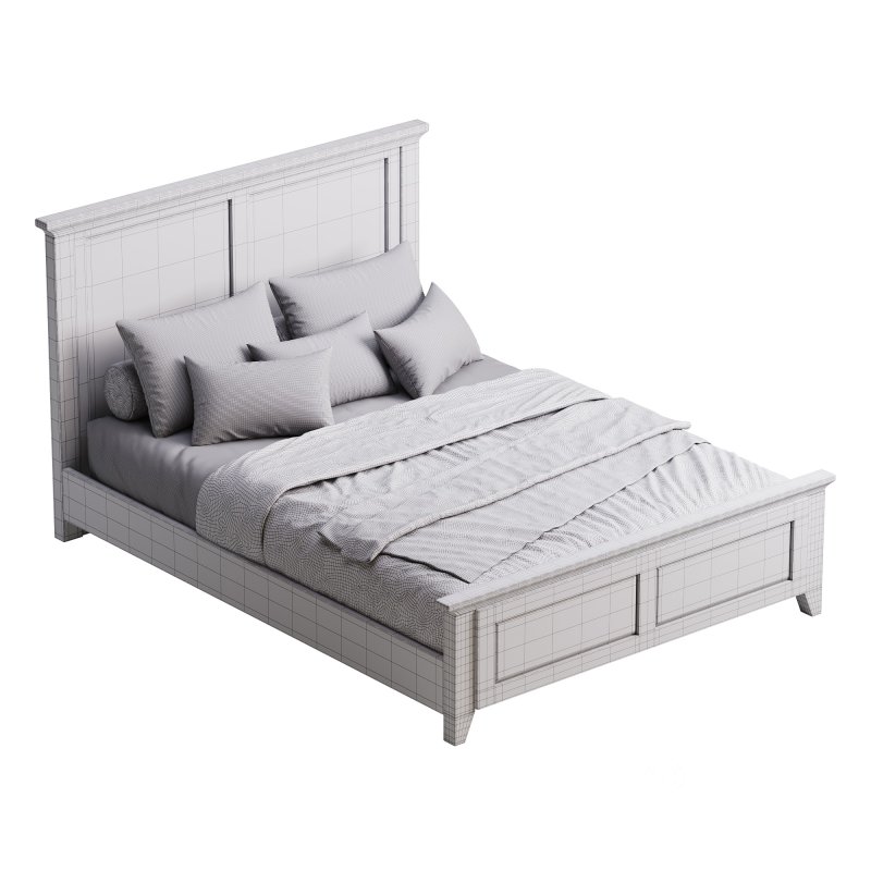 Solid Wood Panel Bed Image 14