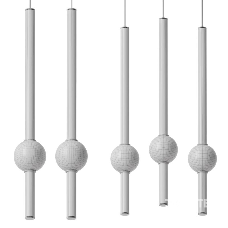 Modern Minimalist Long Metal Ball Pendant Light Image 3