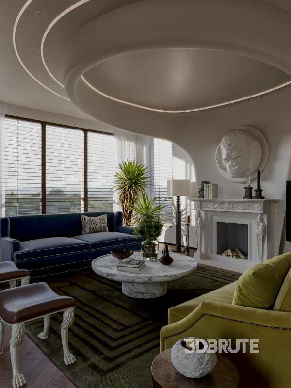 Classic luxury living room scene Image 2