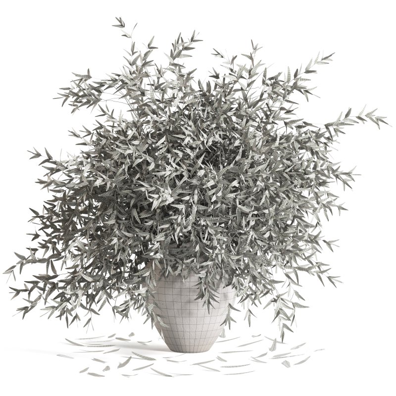 Olive Branches in Textured Ceramic Vase Image 6