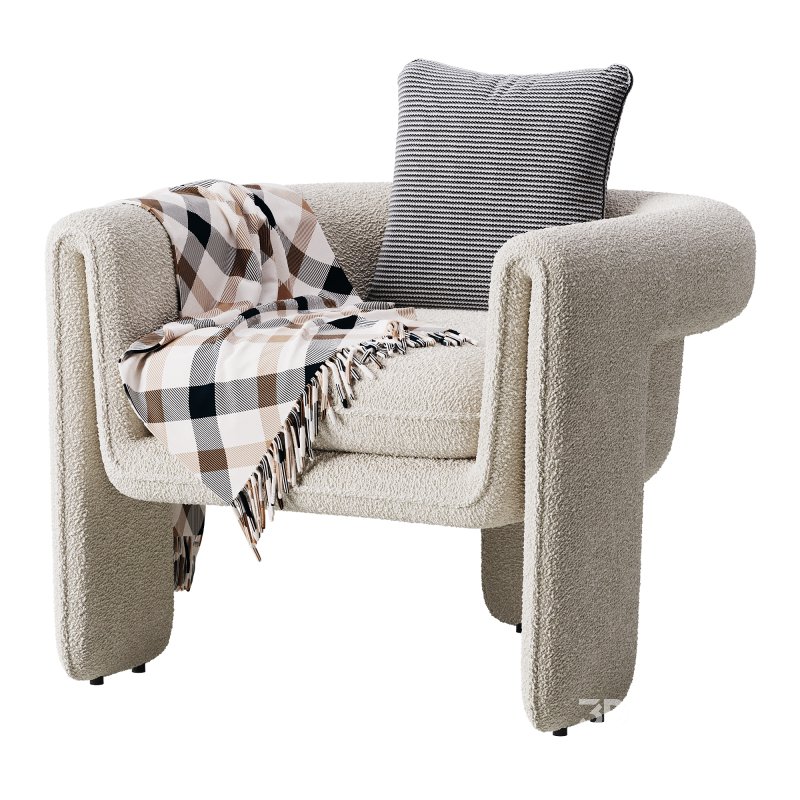 Sculptural Upholstered Lounge Chair Image 10