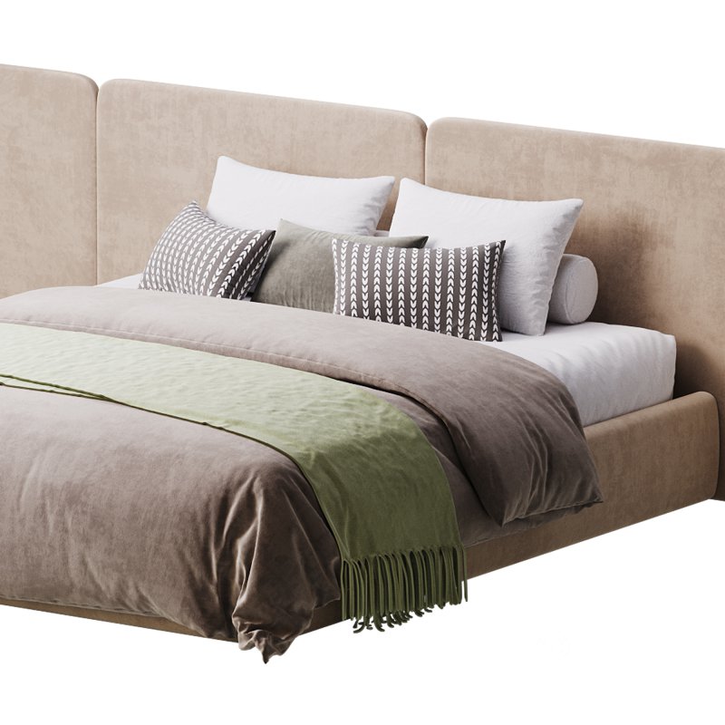 Natural Finish Fabric Pallet Bed Image 13