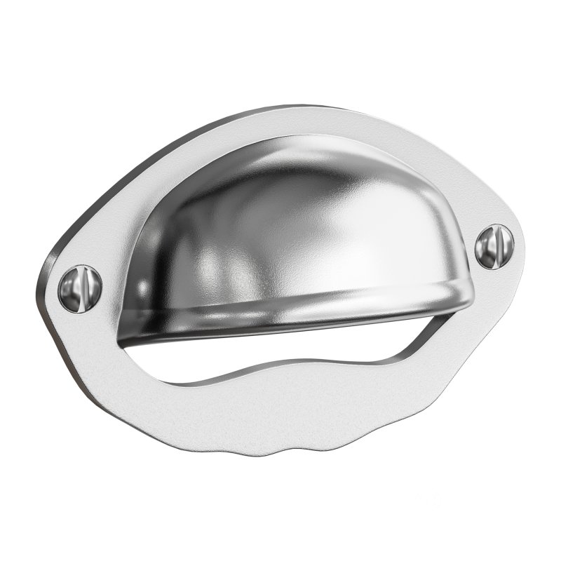 Cabinet or Drawer Bin Pull Black Iron Cup Image 6