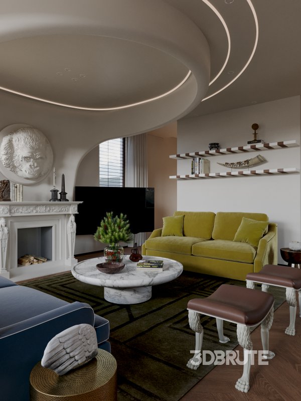 Classic luxury living room scene Image 4