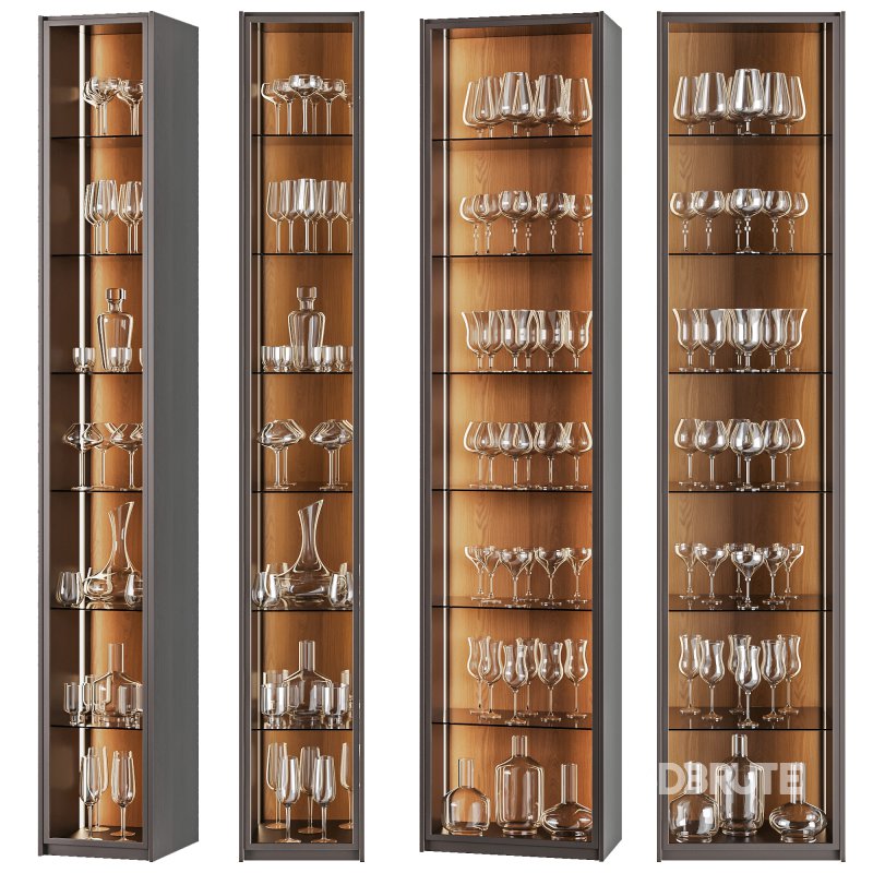 Luxury Glassware Cabinet Set 01 Image 4