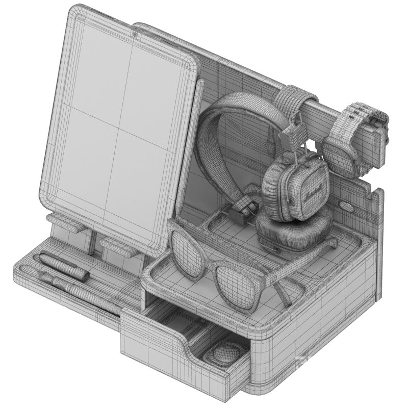 wooden nightstand organizer Image 3