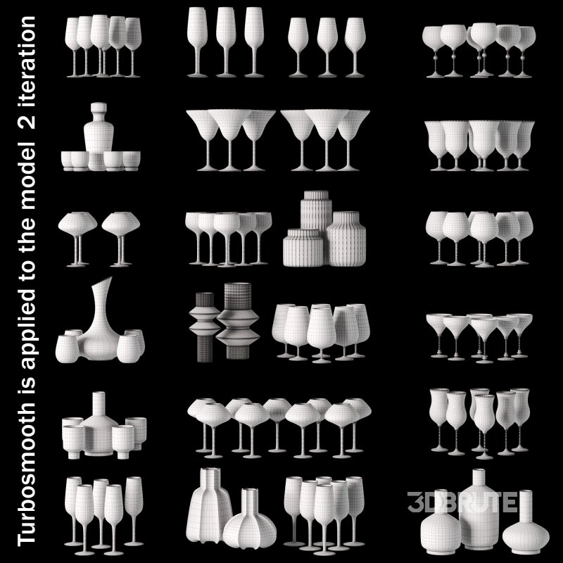 Luxury Glassware Cabinet Set 01 Image 5