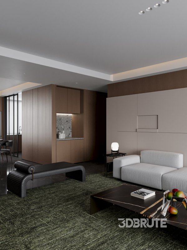 Modern living room dining room scene Image 8