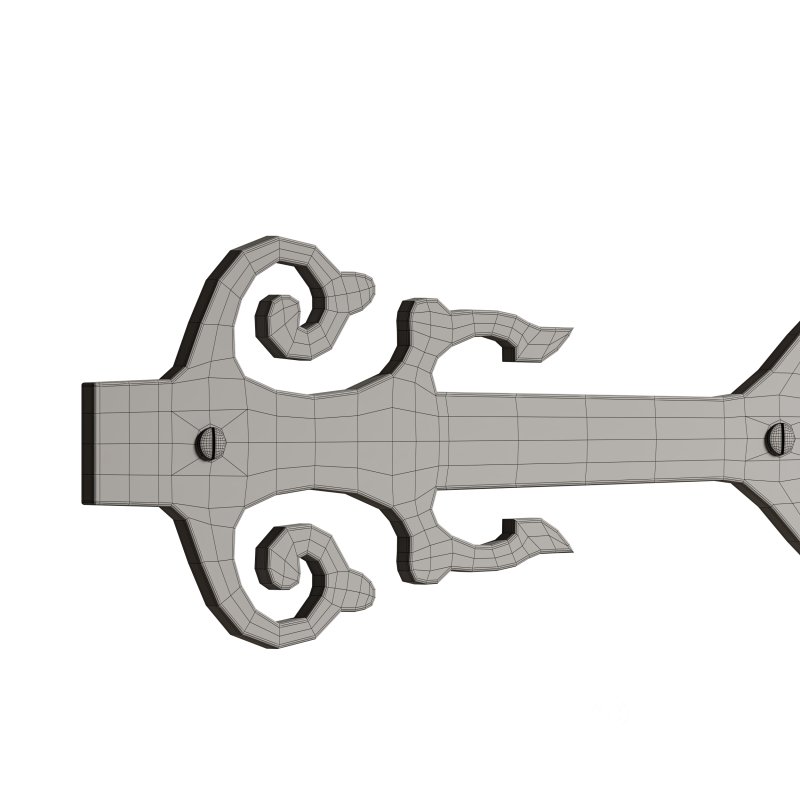 Black Wrought Iron Garage Door Decorative Hardware Poseidon Trident Design 12 in Rust Resistant Dummy Strap Hinge with Mounting Hardware Image 12