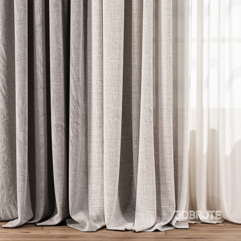 Soft Linen & Sheer Drapes with Roman Blind Image 4