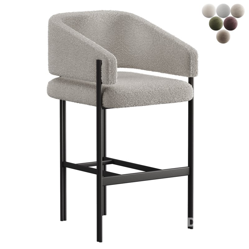 Liang Eimil Tatler Bar Stool Boucle Sand Image 3