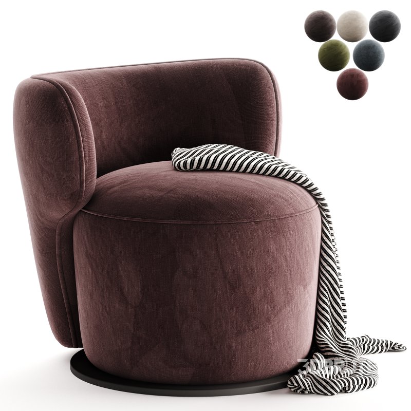 SM Living Couture Sierra Black Swivel Armchair Image 5
