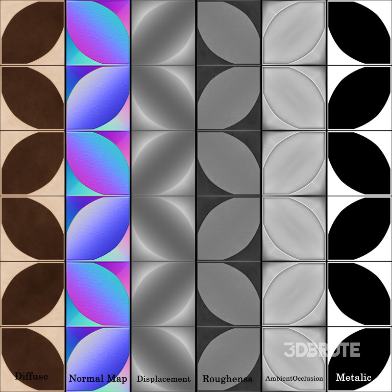 Dune Metal And Leather Wall Tile Image 6