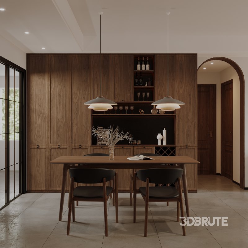 Wabi-sabi style living and dining room Image 4