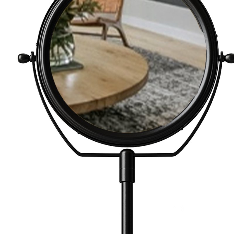 Table Makeup Mirror Chrome Brass Swivel Magnifying Two Sided Image 12