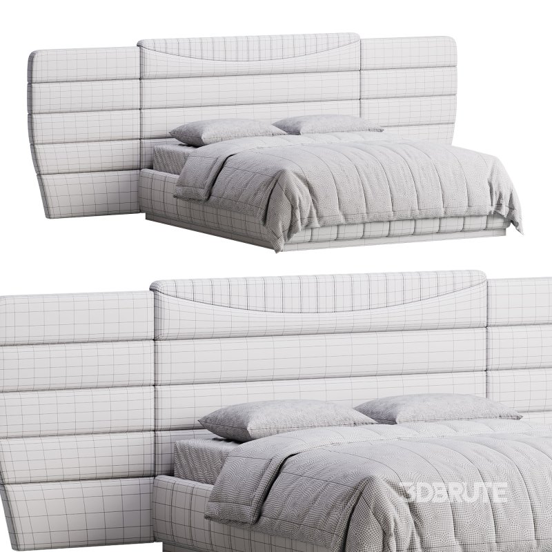 Montecarlo Large Leather Bed Image 15