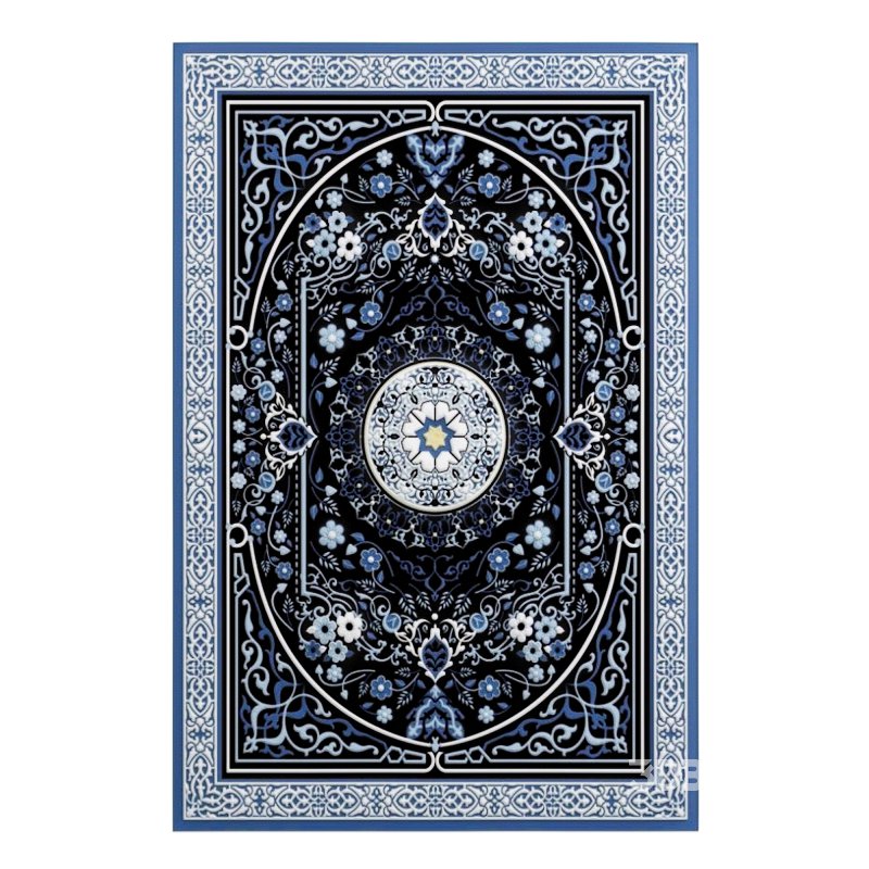 Blue And Black Wintage Rug Image 1