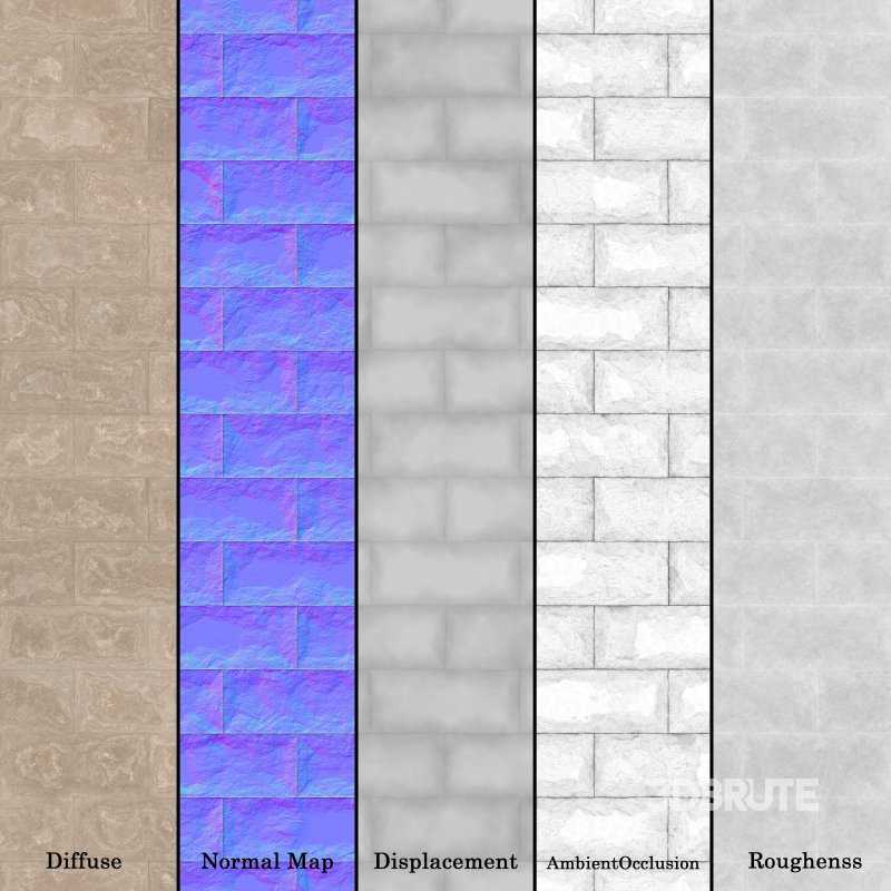 Brick Rockface 02 (Seamless) Image 6