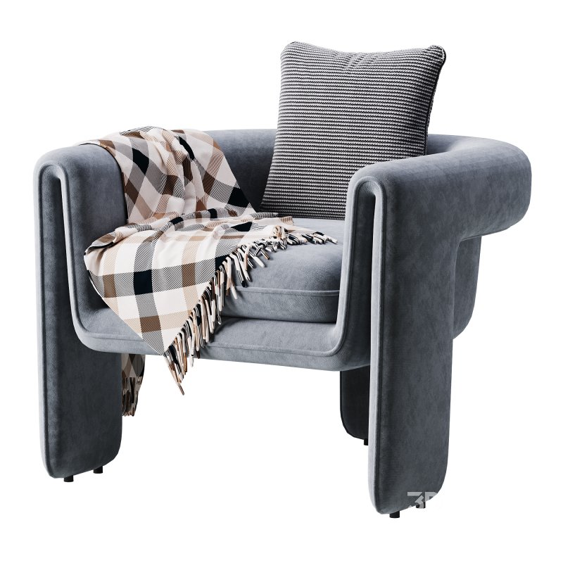 Sculptural Upholstered Lounge Chair Image 14