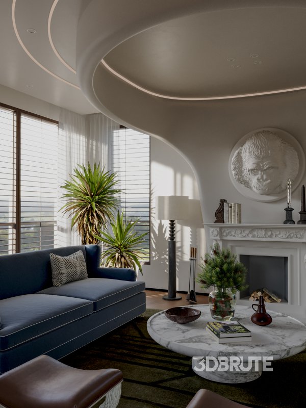 Classic luxury living room scene Image 6