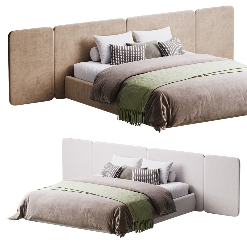 Natural Finish Fabric Pallet Bed Image 2