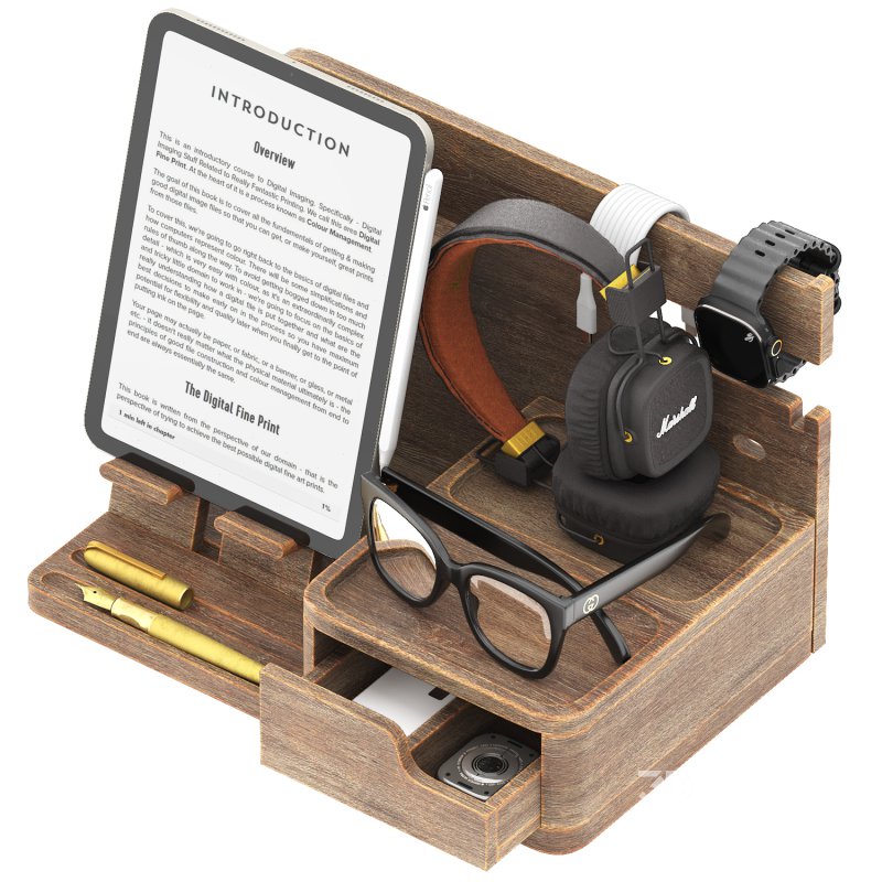 wooden nightstand organizer Image 4