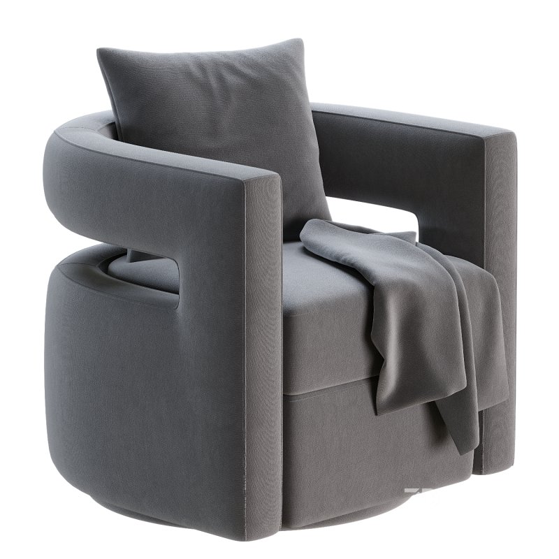 Kenneth Swivel Chair, Grey Image 2
