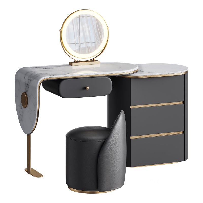 Ensemble de meuble lavabo moderne en bois massif minimaliste Image 4