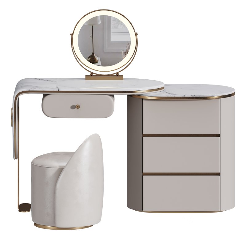 Ensemble de meuble lavabo moderne en bois massif minimaliste Image 3