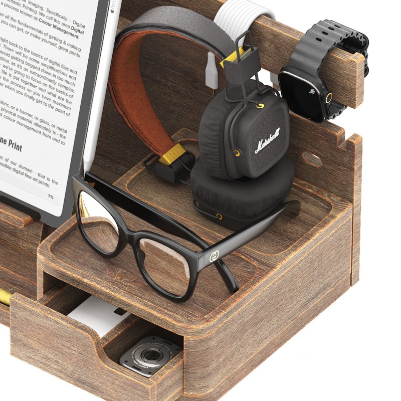 wooden nightstand organizer Image 6