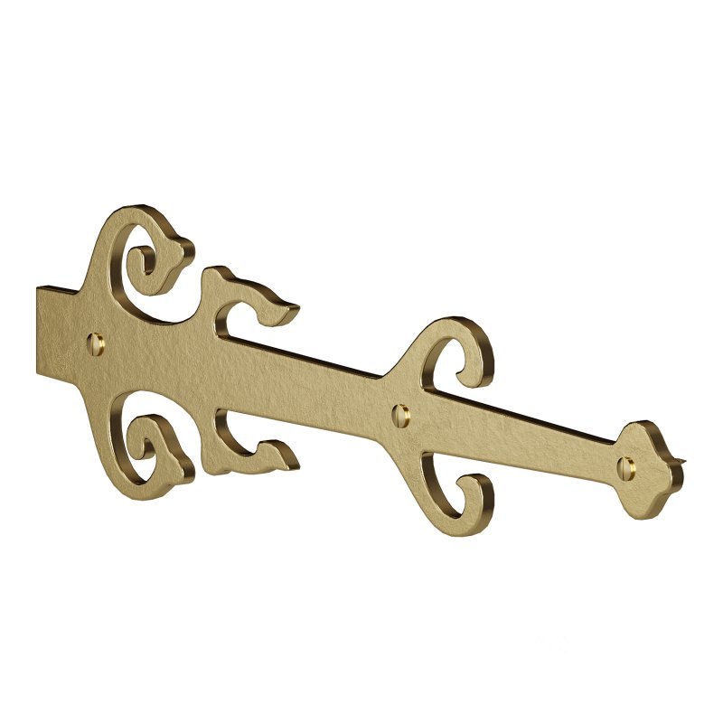 Black Wrought Iron Garage Door Decorative Hardware Poseidon Trident Design 12 in Rust Resistant Dummy Strap Hinge with Mounting Hardware Image 9