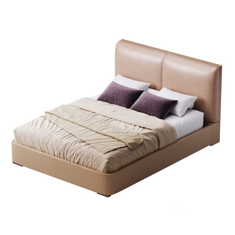 Rectangle Solid Color Storage Panel Bed Image 11