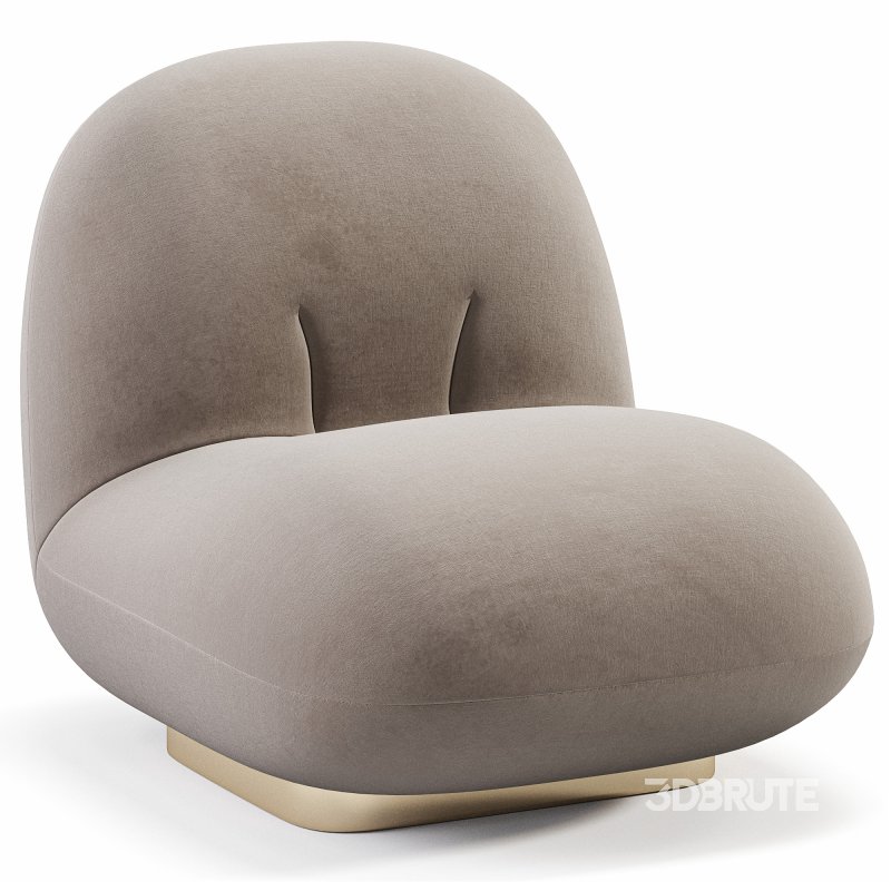 Back Modern Armless Chair with Brass Image 4