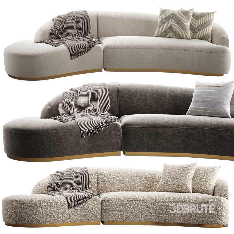 Reya Curved Sectional Sofa Lounge Image 6