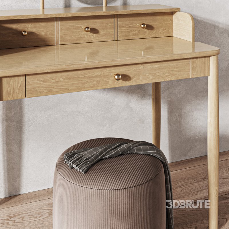 Dressing Table Lussan and KOFI 2 Pouffe Image 3